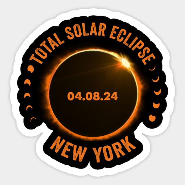 New York Total Solar Eclipse 2024 American Totality April 8 Sticker by Sky at night